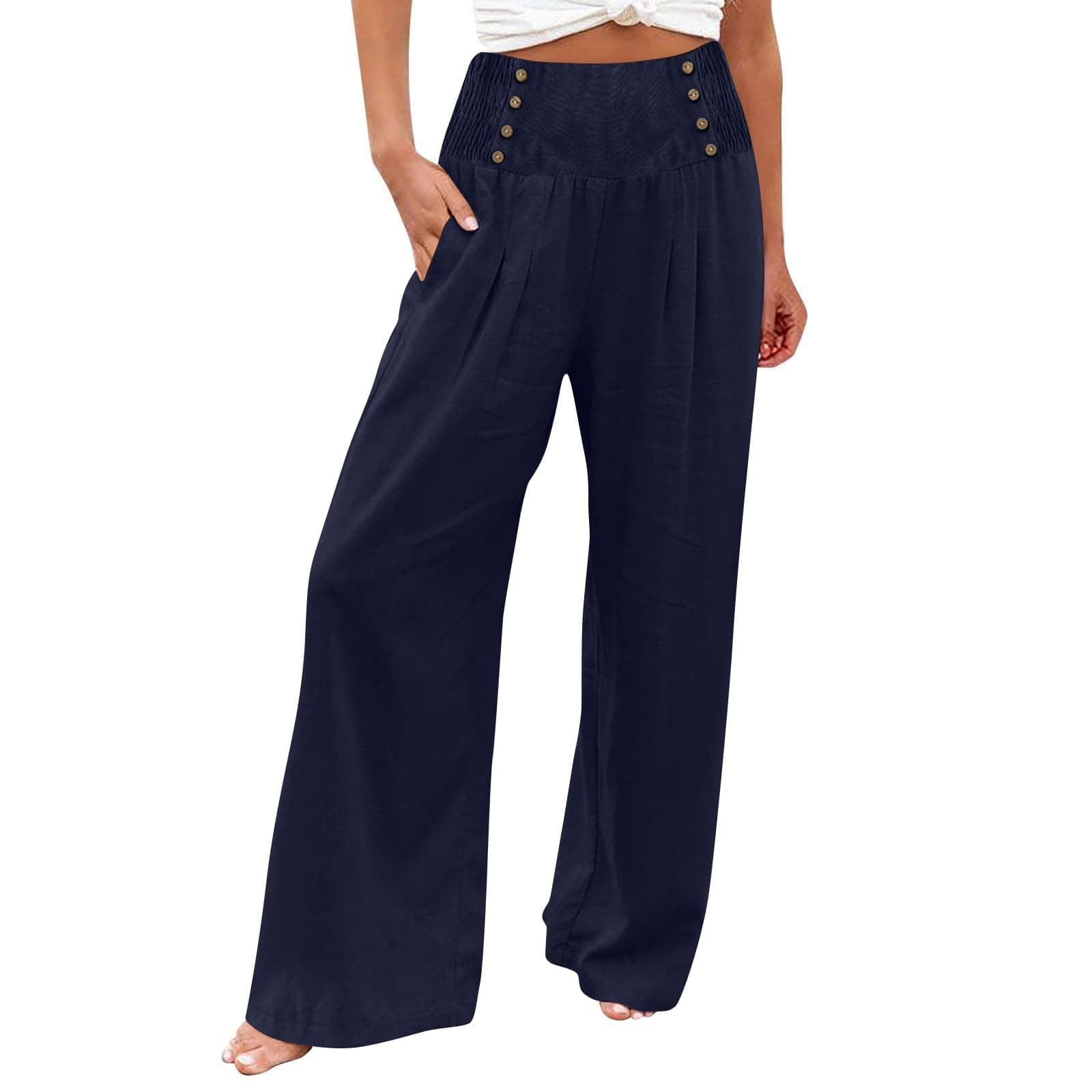 Flowy Wide Leg Palazzo Pants for Women