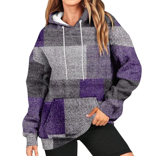 GOFULY Women's Oversized Camo Hoodie with Maple Leaf Print
