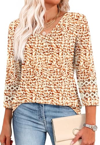 XIEERDUO Women's Trendy V-Neck Casual Tops Summer Clothes