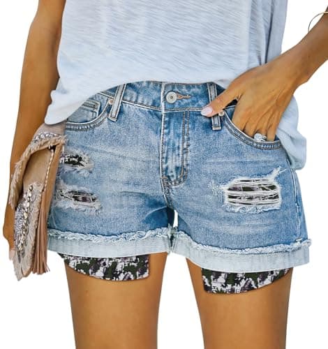 Angerella Women's Ripped Jean Short