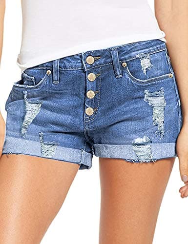 Utyful Women's Casual Summer Ripped Denim Jean Shorts