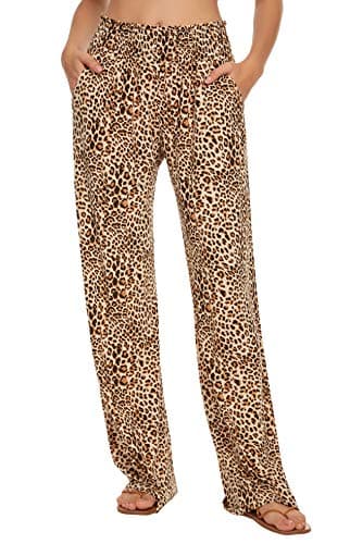 Urban CoCo Women's Boho Wide Leg Pants with Pockets
