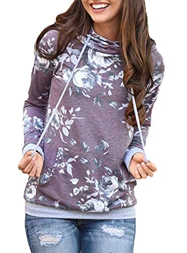 Women's Casual Hooded Sweatshirt with Pockets by Barlver