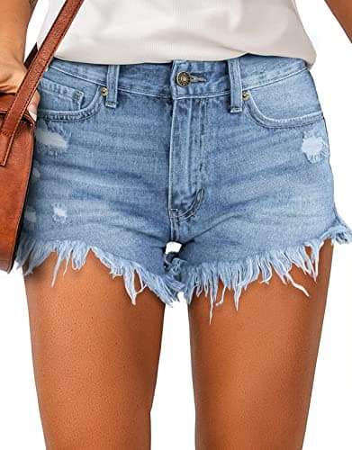 Metietila Women's Casual High Waisted Denim Shorts