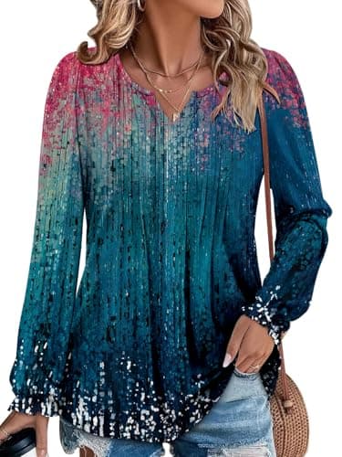 Angerella Comfortable V-Neck Long Sleeve Shirts for Women