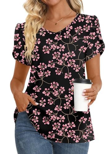 Womens Summer V Neck Chiffon Tunic Tops M-3XL