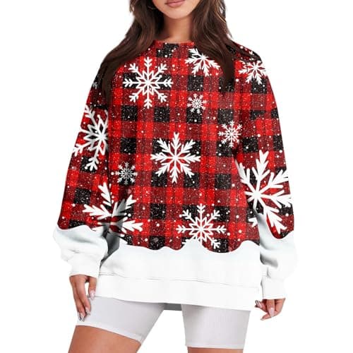 GOFULY Oversized Camo Pullover Sweatshirt for Women