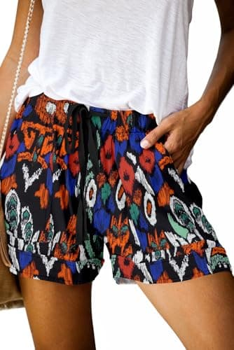 Queen Plus Women's Casual Elastic Waist Shorts with Pocket