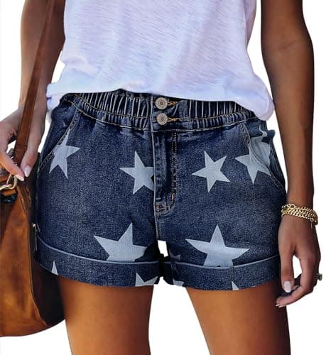 SANMM Women's Casual Denim Jean Shorts for Summer