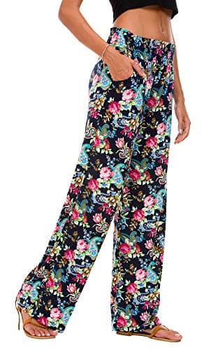 EEVASS Women's Casual Wide Leg Floral Lounge Pants