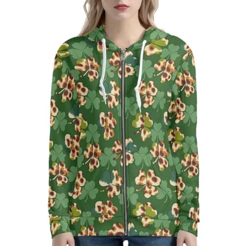 Irisjudy Leopard Print Hooded Sweatshirt with Pocket