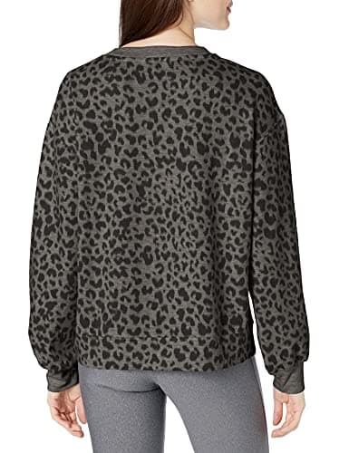 Danskin Women's Cozy Leopard Print Sweatshirt