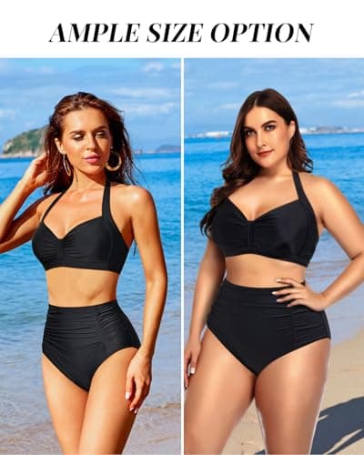 Women's High Waisted Bikini Set with Tummy Control