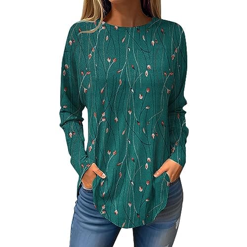 Shusuen 2024 Casual Crewneck Printed Tops for Women