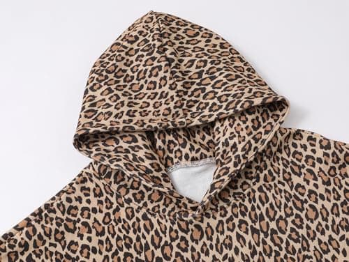 RONICY Camo Leopard Print Oversized Women's Hoodie with Pocket