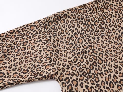 RONICY Camo Leopard Print Oversized Women's Hoodie with Pocket