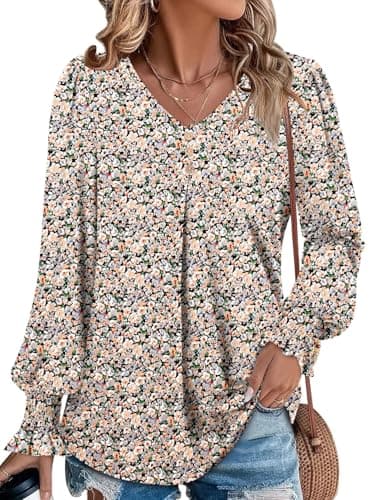 Angerella Comfortable V-Neck Long Sleeve Shirts for Women