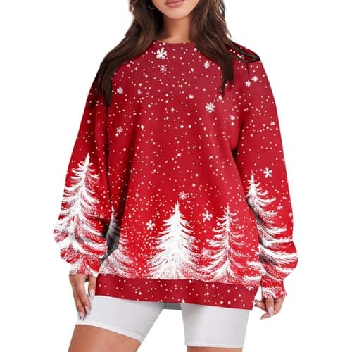 GOFULY Oversized Camo Pullover Sweatshirt for Women