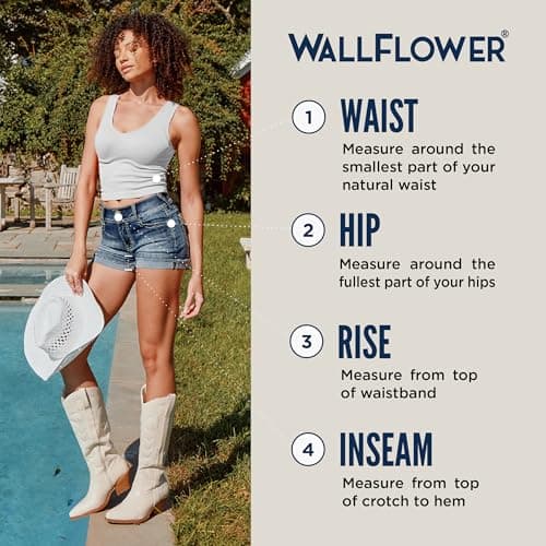 WallFlower Women's Insta Stretch Denim Jogger Shorts Juniors Mid-Rise