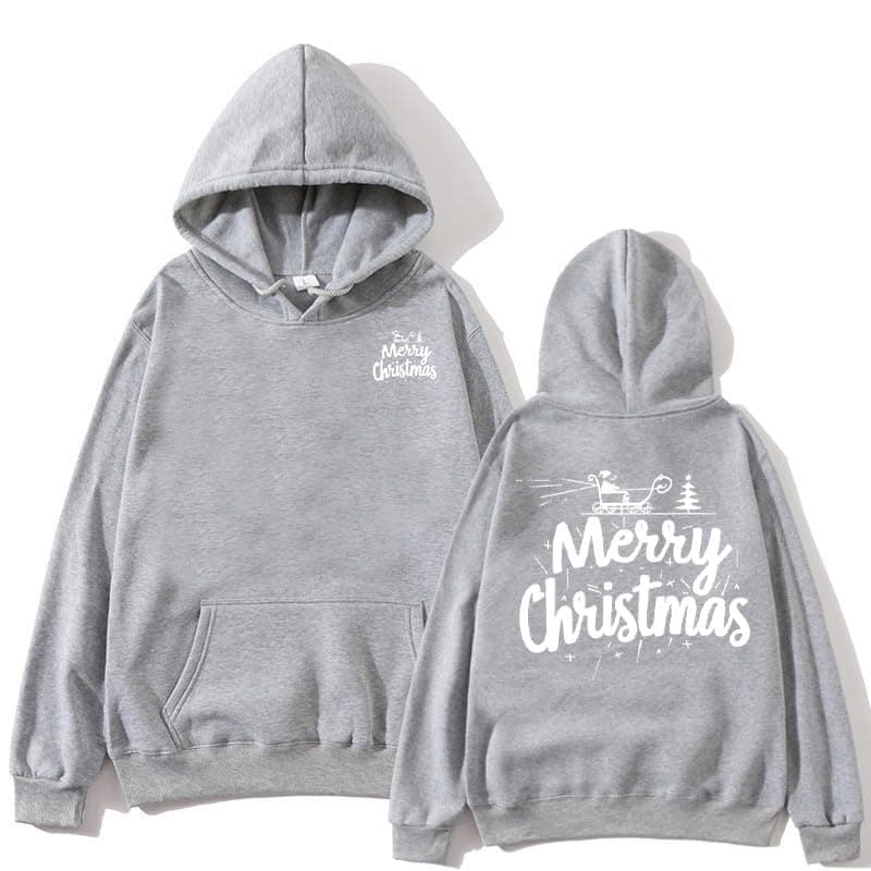 Trendy Oversized Sherpa Fleece Women's Christmas Print Hoodie Patry