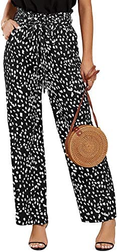 SySea Women's High Waisted Leopard Print Belted Palazzo Pants with Pockets