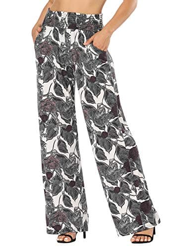 EEVASS Women's Casual Wide Leg Floral Lounge Pants