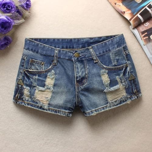 Fensajomon Women's Low Rise Summer Ripped Distressed Denim Shorts