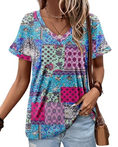 Angerella Women's Loose Fit Summer Short Sleeve Tops
