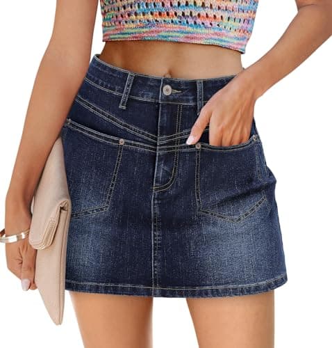 Angerella Denim Mini Cargo Skirt for Women