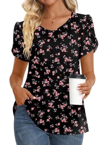 Womens Summer V Neck Chiffon Tunic Tops M-3XL
