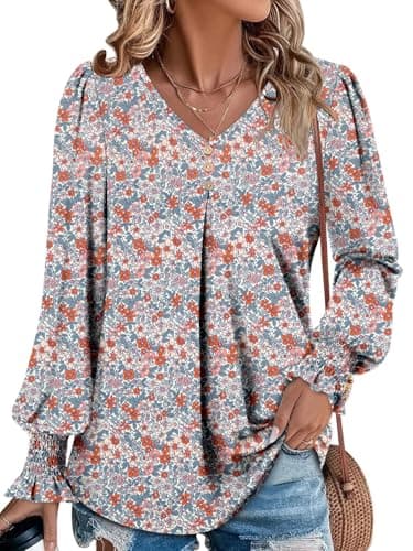 Angerella Comfortable V-Neck Long Sleeve Shirts for Women