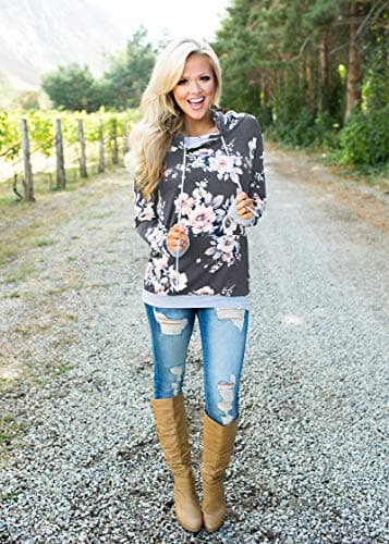 Women's Casual Hooded Sweatshirt with Pockets by Barlver
