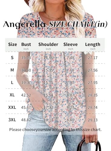 Angerella Women's Flirty Summer Pleated Floral Tunic Top S-3XL