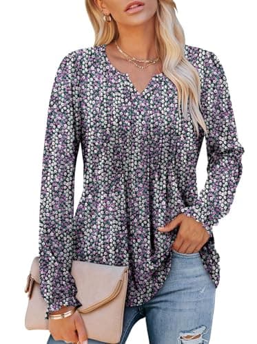 Angerella Comfy V-Neck Long Sleeve Tops for Women