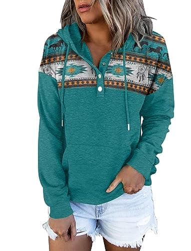 Women's Tie Dye Hoodie with Colorblock Design and Pocket