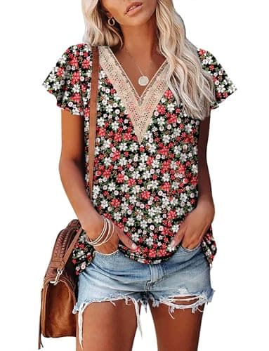 Angerella Floral Print Blouses for Women