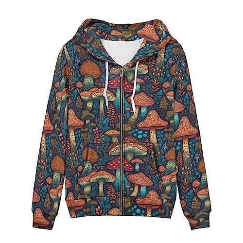 Irisjudy Monet Art Color Stripe Zip Hoodie for Women