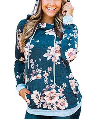 Women's Casual Hooded Sweatshirt with Pockets by Barlver