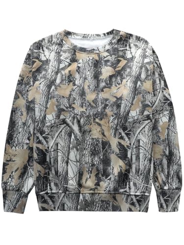YKR Women's Camo Hoodie with Maple Leaf Print Fleece Pullover Sweater