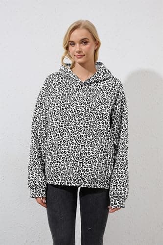 MSBESYOR Leopard Print Oversized Hoodie for Men & Women