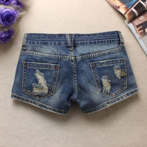 Fensajomon Women's Low Rise Summer Ripped Distressed Denim Shorts