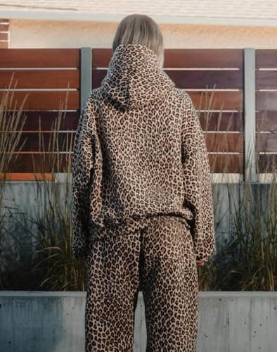 ODAFE Leopard Print Long Sleeve Hoodie - Women's Y2KStreetwear