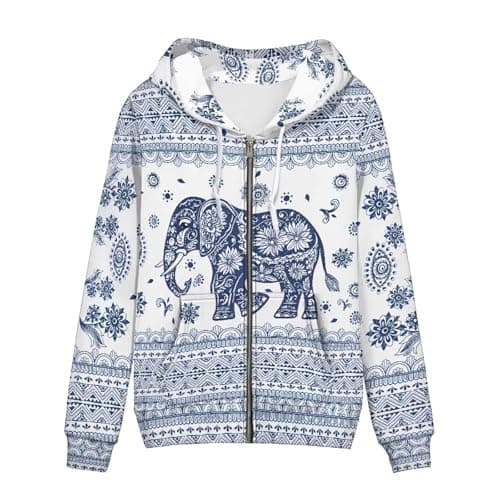 SEANATIVE Women's Zip-Up Hoodie Sweatshirt Size XS-5XL