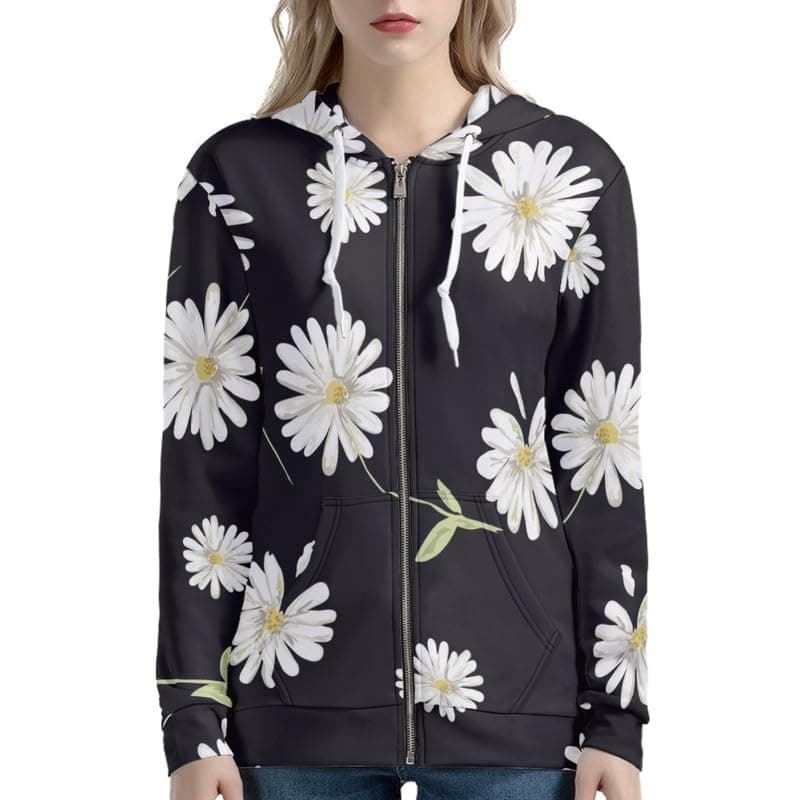 Irisjudy Monet Art Color Stripe Zip Hoodie for Women