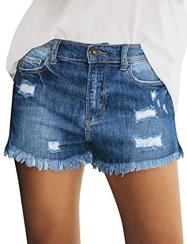 Utyful Women's Casual Summer Ripped Denim Jean Shorts