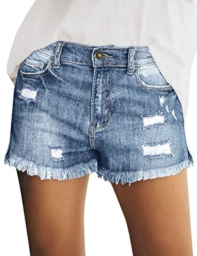 Utyful Women's Casual Summer Ripped Denim Jean Shorts