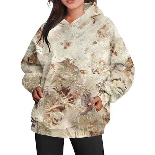 Stylish Maple Leaf Printed Camo Hoodie for Women