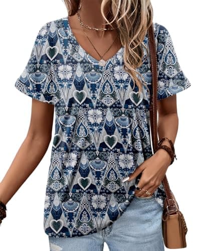 Angerella Women's Loose Fit Summer Short Sleeve Tops