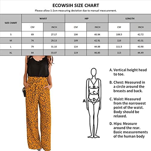 Womens Cotton Palazzo Wide Leg Pants with Pockets and Belt
