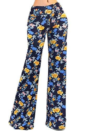 Vivicastle Women's USA Fold-Over High-Waist Wide Leg Pants